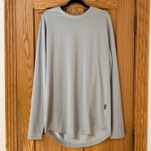 Men’s L ASRV DSG-0149 Light Grey Tech Long Sleeve Crewneck Shirt